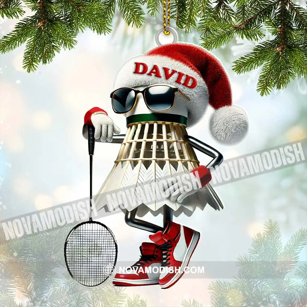 Custom Name Badminton Ornament Christmas Gift Decoration 3.54’’ / 1