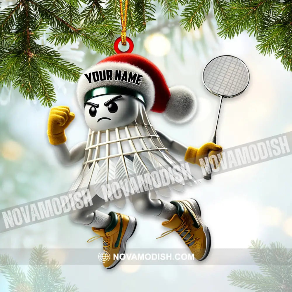 Custom Name Badminton Ornament Christmas Gift Decoration