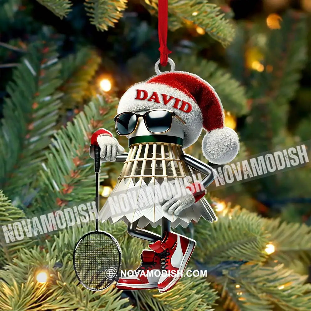 Custom Name Badminton Ornament Christmas Gift Decoration