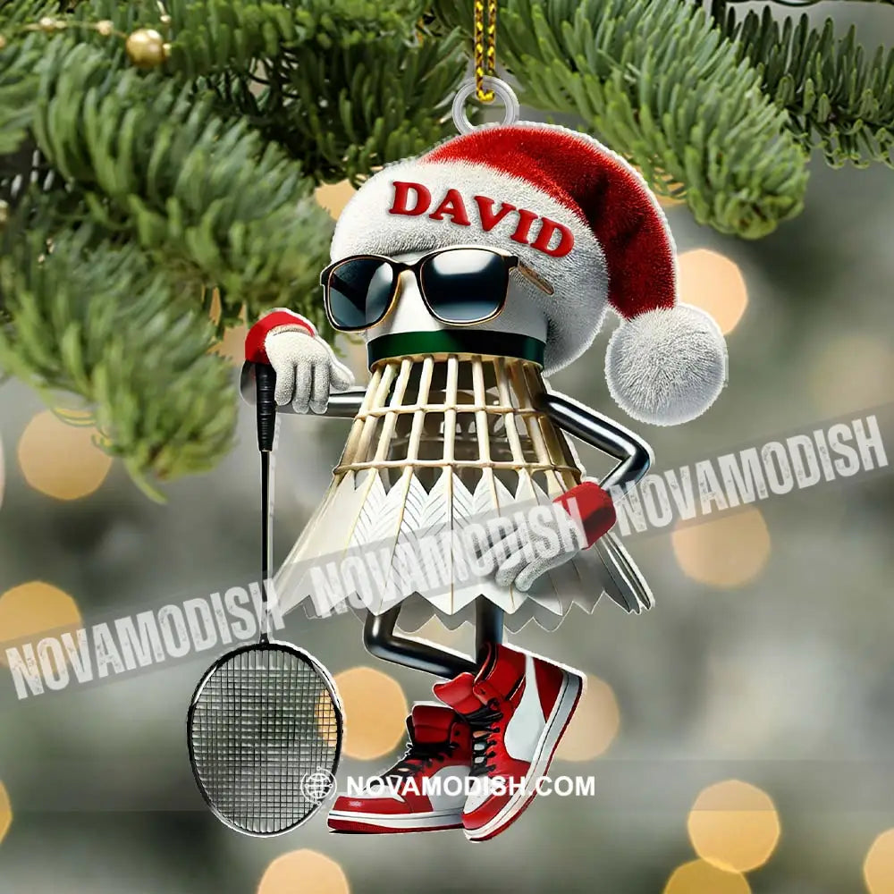 Custom Name Badminton Ornament Christmas Gift Decoration