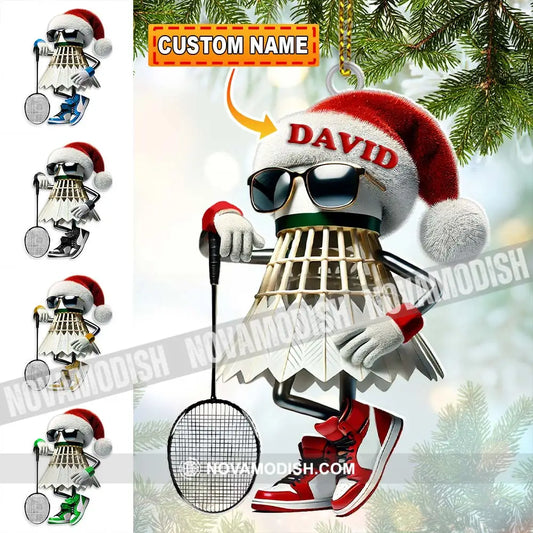 Custom Name Badminton Ornament Christmas Gift Decoration