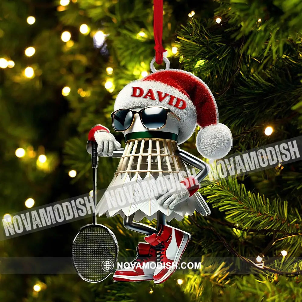 Custom Name Badminton Ornament Christmas Gift Decoration