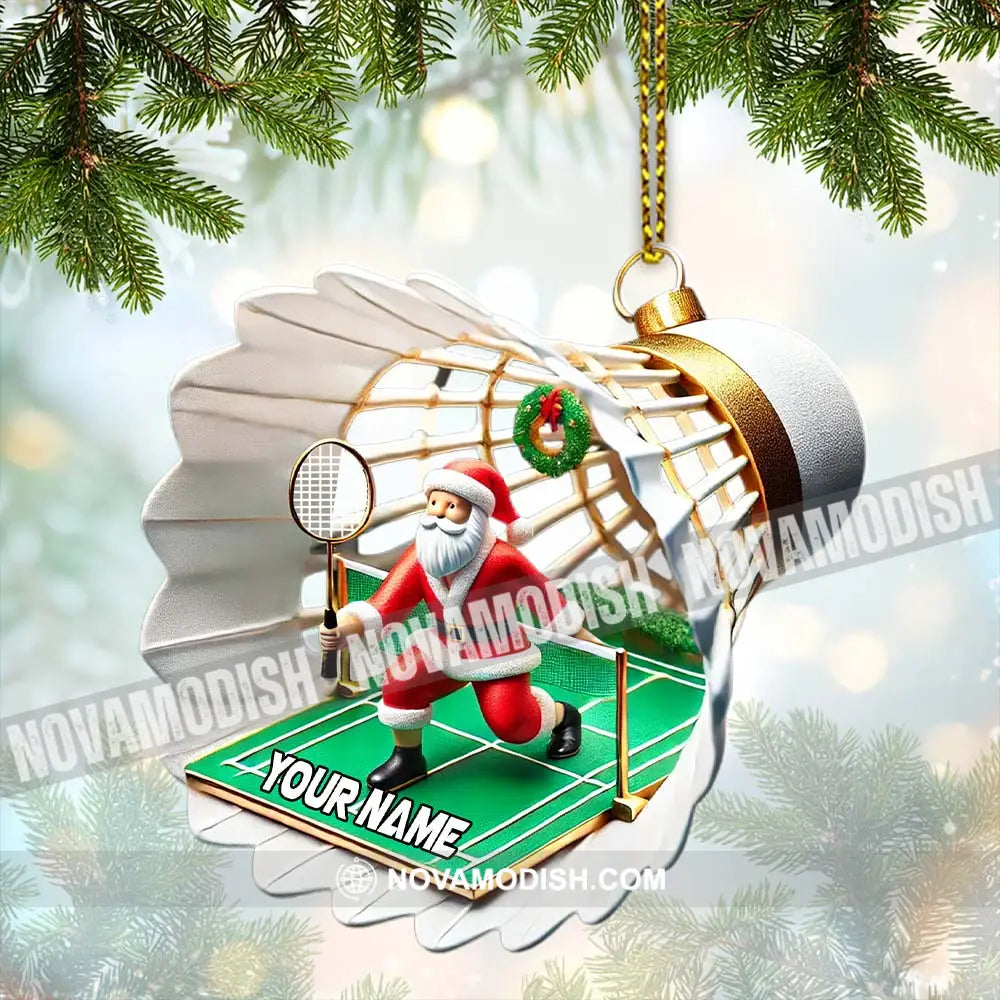 Custom Name Badminton Ornament Christmas Gift For Lover 3.54’’ / 1