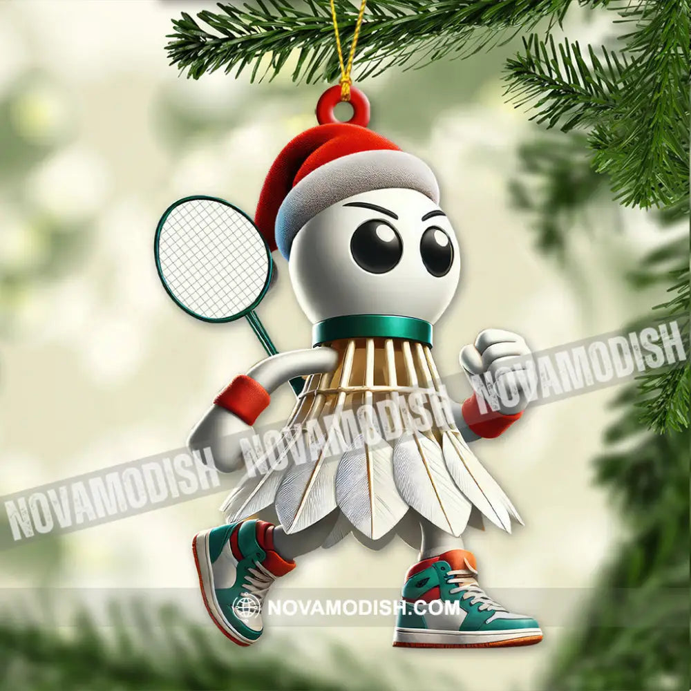 Custom Name Badminton Ornament Lover Christmas Gift 3.54’’ / 1