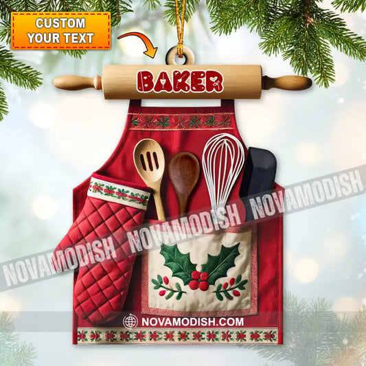 Custom Name Baker Ornament Christmas Gift For Lover