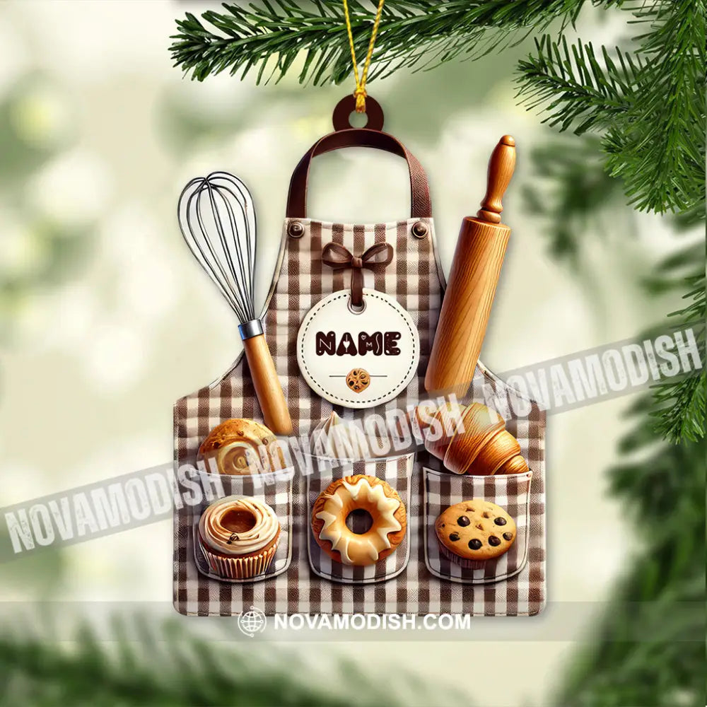 Custom Name Baker Ornament Christmas Gift For Lover 3.54’’ / 1