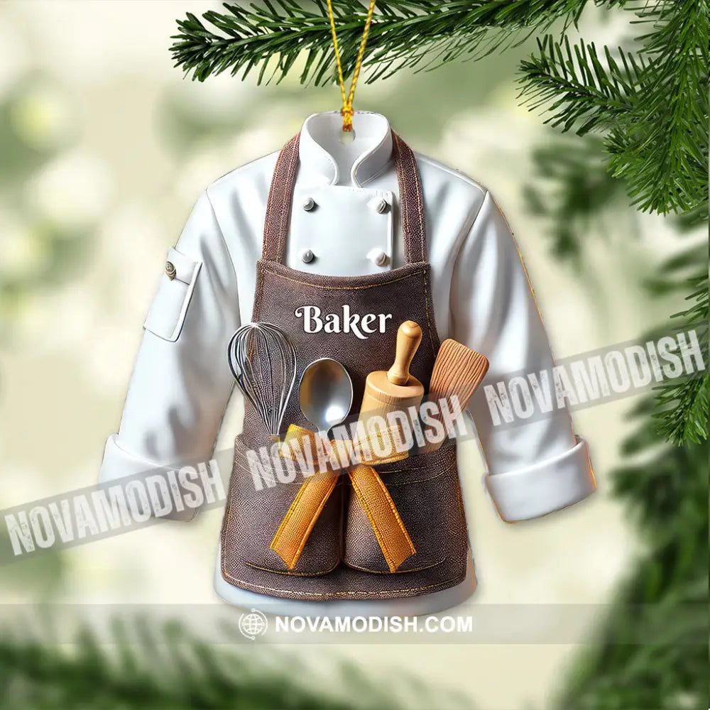 Custom Name Baker Ornament Christmas Gift For Lover 3.54’’ / 1