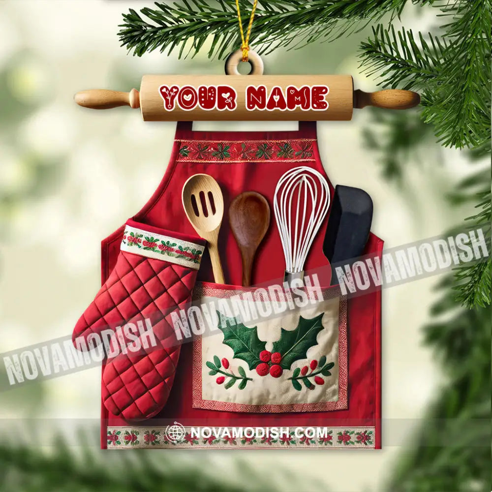 Custom Name Baker Ornament Christmas Gift For Lover 3.54’’ / 1