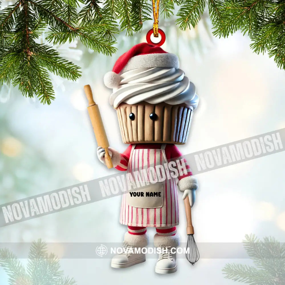 Custom Name Bakery Ornament Christmas Decoration For Shop 3.54’’ / 1