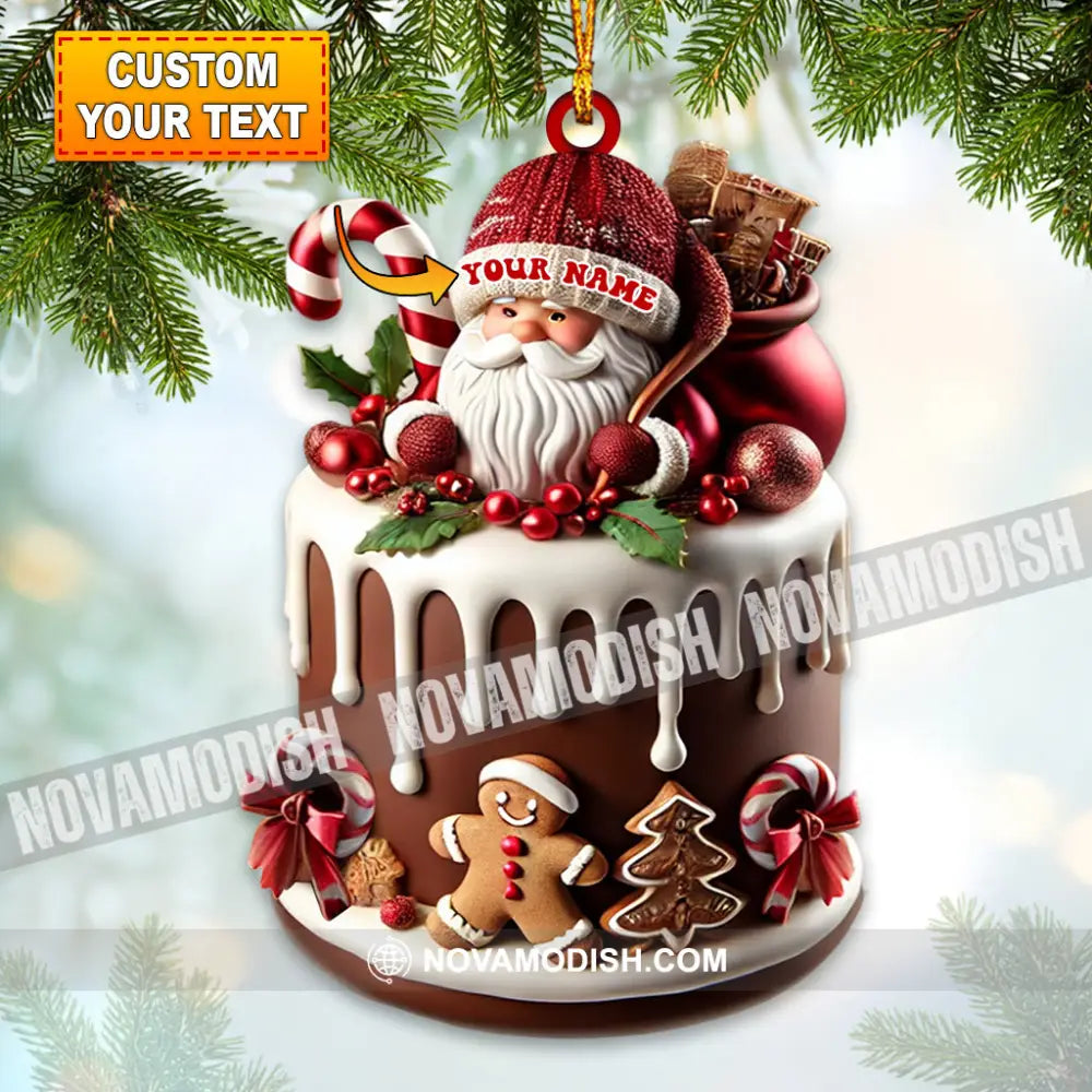 Custom Name Bakery Santa Ornament Christmas Decoration For Shop