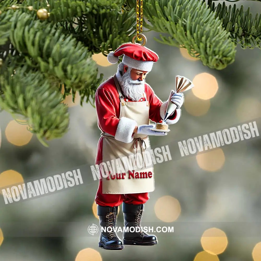 Custom Name Bakery Santa Ornament Christmas Gift