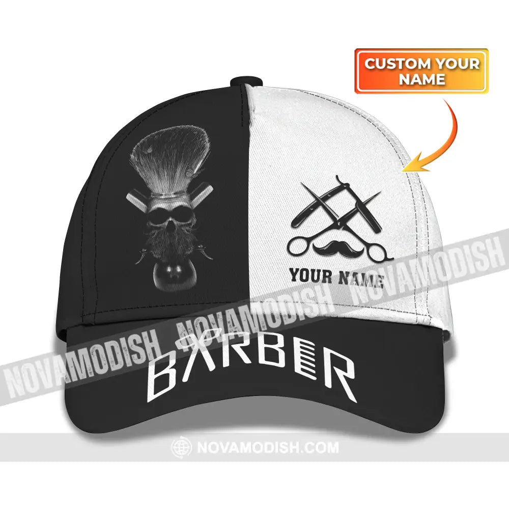 Custom Name Barber Classic Cap Personalized Hairstylist Hat Unisex T-Shirt