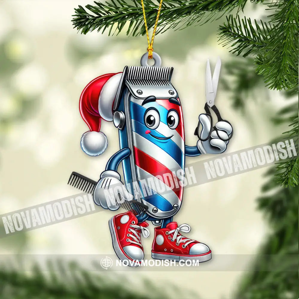 Custom Name Barber Ornament Christmas Decoration For Shop 3.54’’ / 1