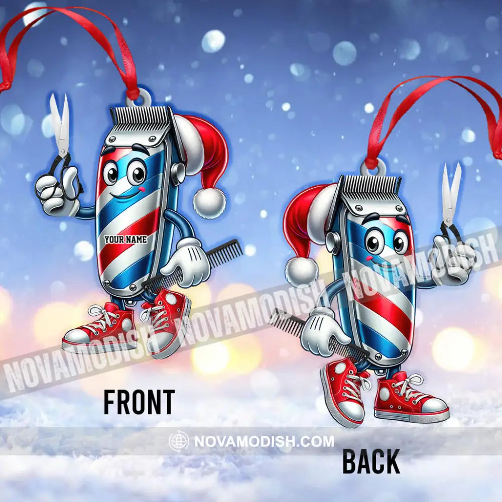 Custom Name Barber Ornament Christmas Decoration For Shop