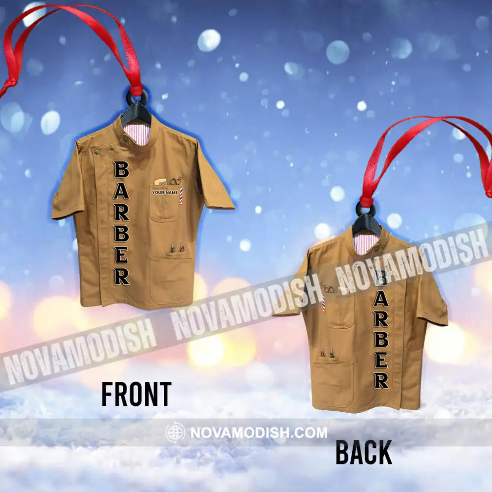 Custom Name Barber Ornament Christmas Decoration For Shop