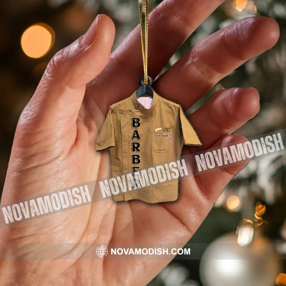 Custom Name Barber Ornament Christmas Decoration For Shop