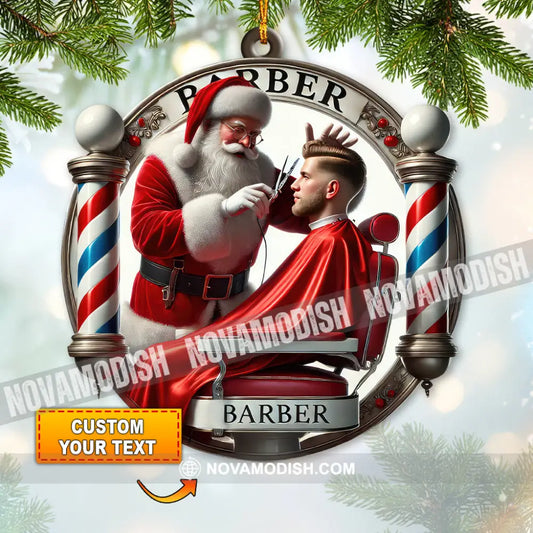 Custom Name Barber Ornament Christmas Decoration For Shop