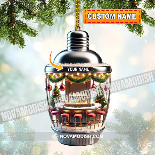 Custom Name Bartender Ornament Barista Christmas Decoration