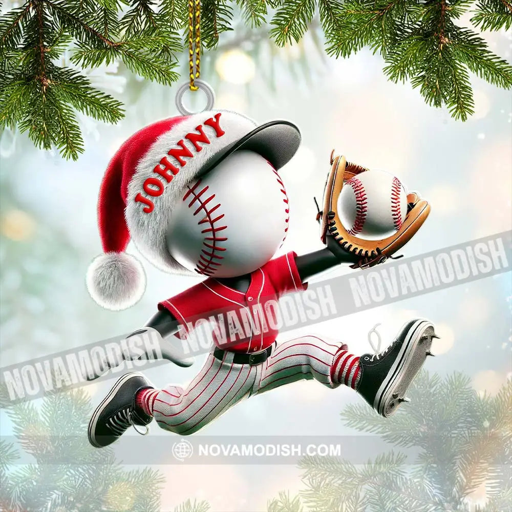 Custom Name Baseball Ornament Christmas Gift For Lover 3.54’’ / 1