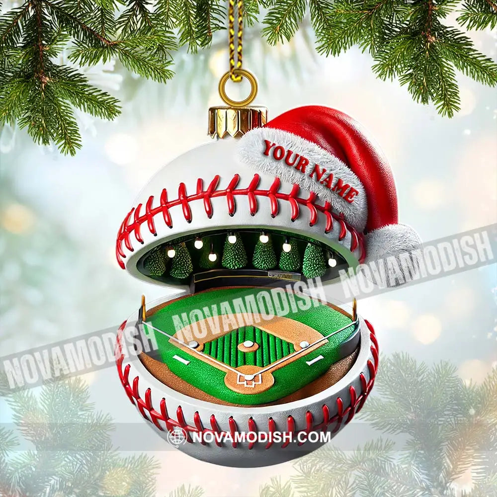 Custom Name Baseball Ornament Christmas Gift For Lover 3.54’’ / 1