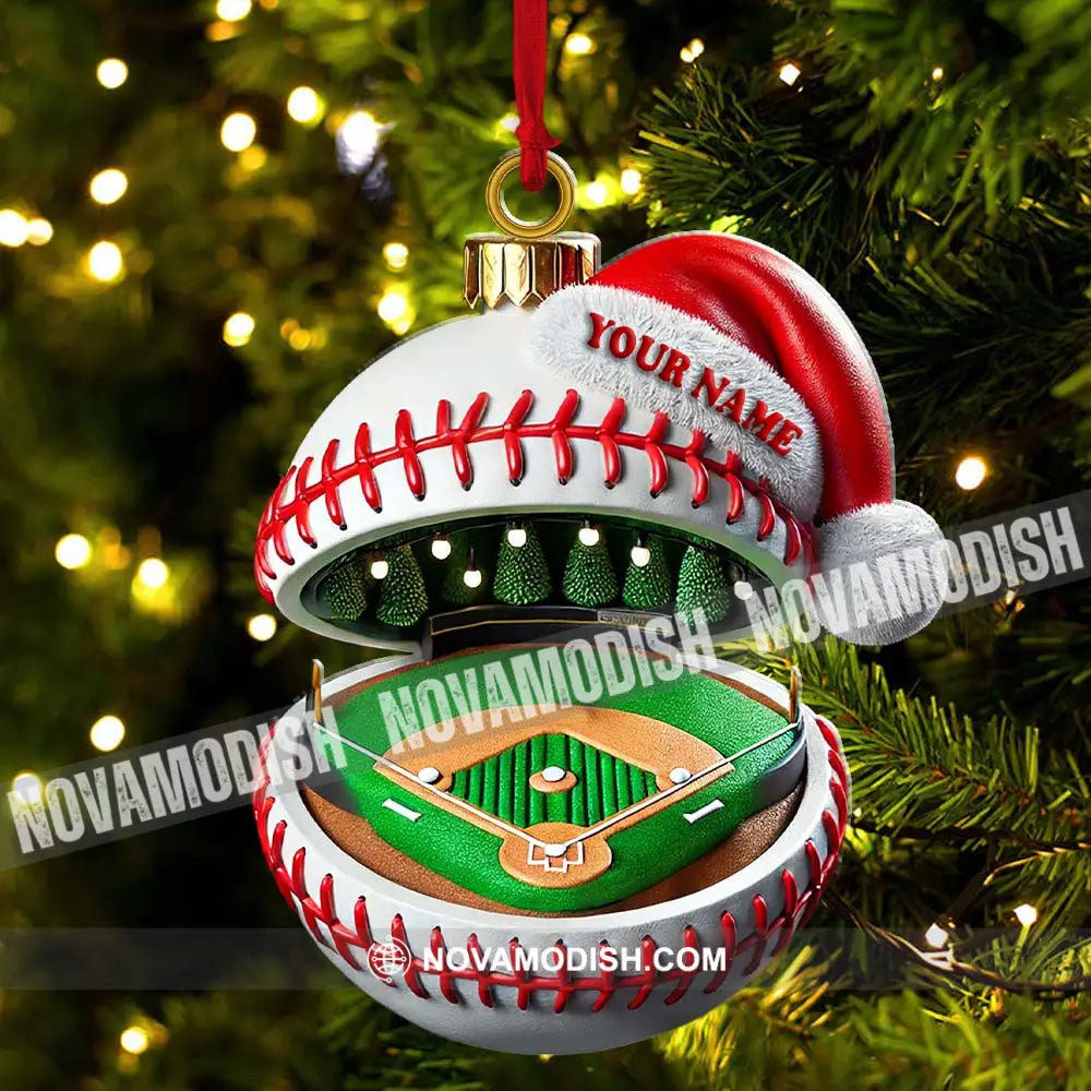 Custom Name Baseball Ornament Christmas Gift For Lover