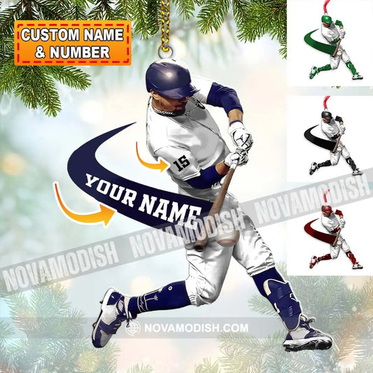 Custom Name Baseball Ornament Christmas Gift For Lover