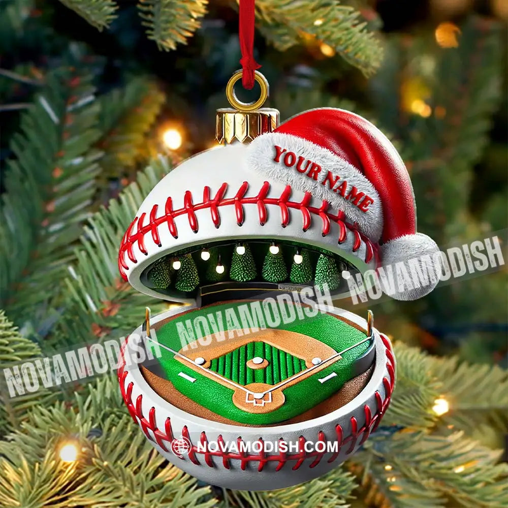 Custom Name Baseball Ornament Christmas Gift For Lover