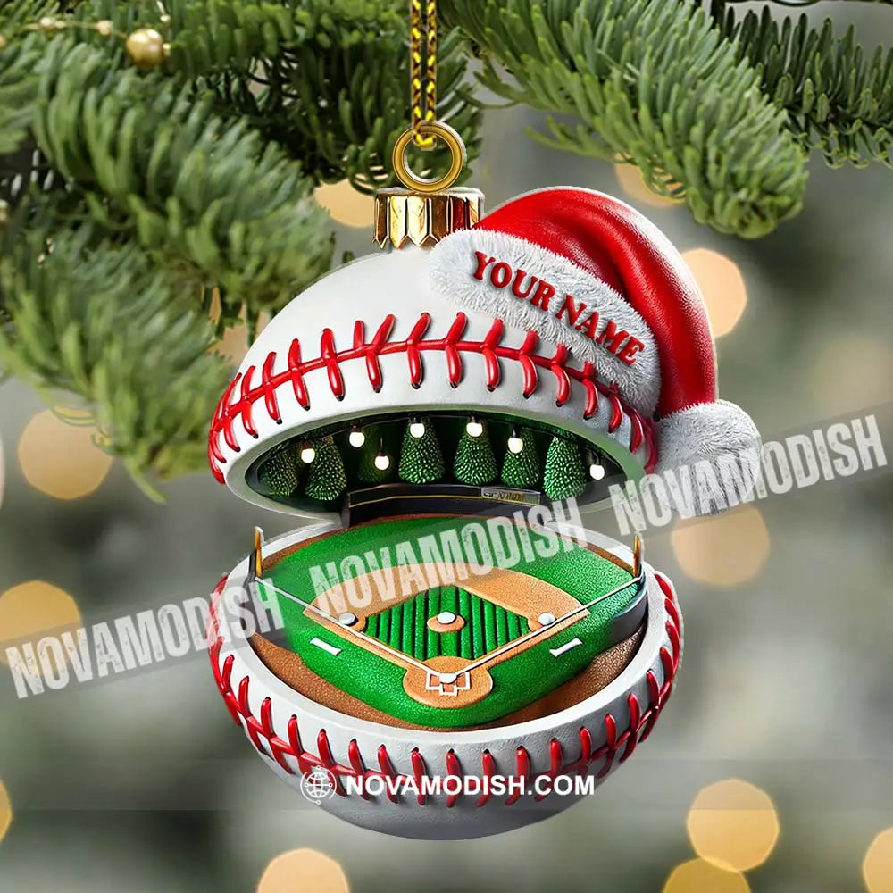 Custom Name Baseball Ornament Christmas Gift For Lover