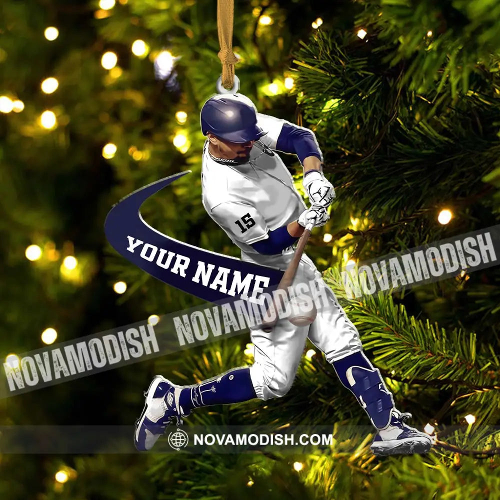 Custom Name Baseball Ornament Christmas Gift For Lover