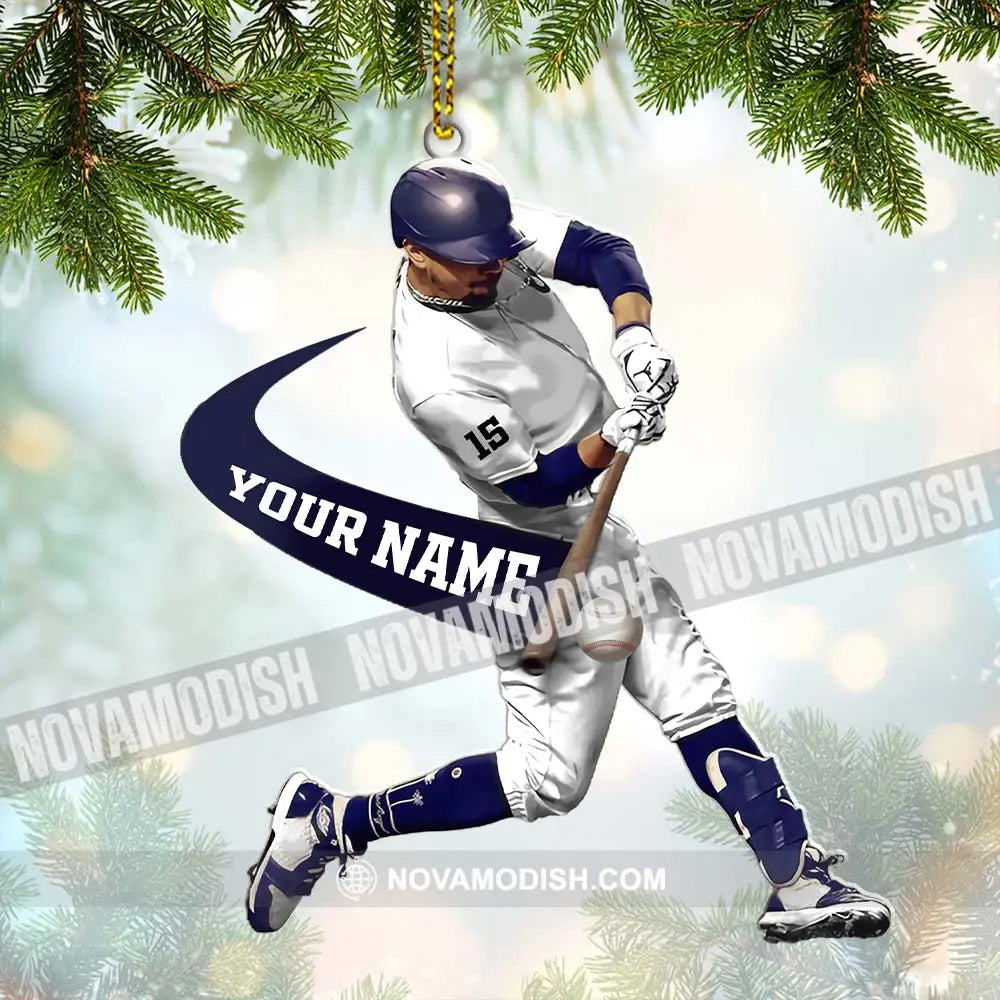 Custom Name Baseball Ornament Christmas Gift For Lover