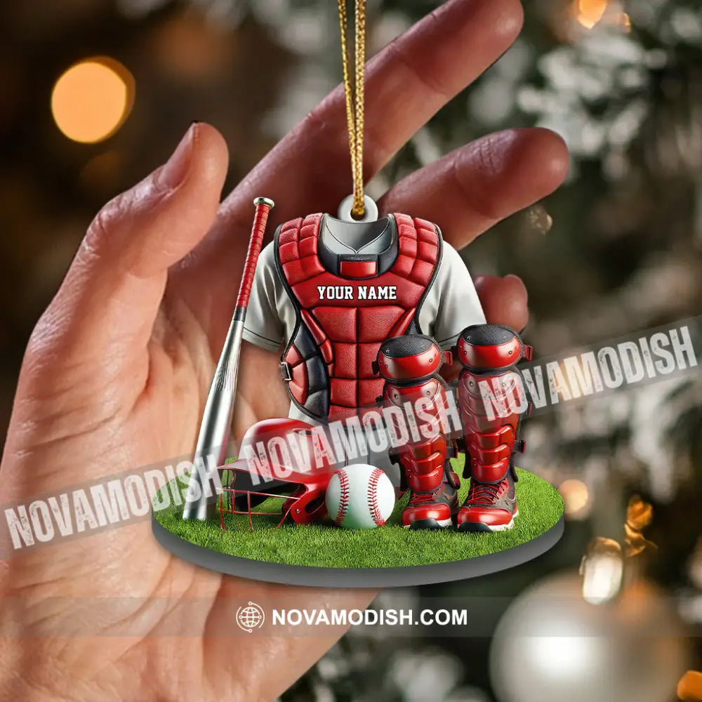 Custom Name Baseball Ornament Lover Christmas Gift