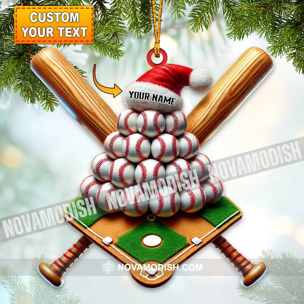 Custom Name Baseball Ornament Lover Christmas Gift