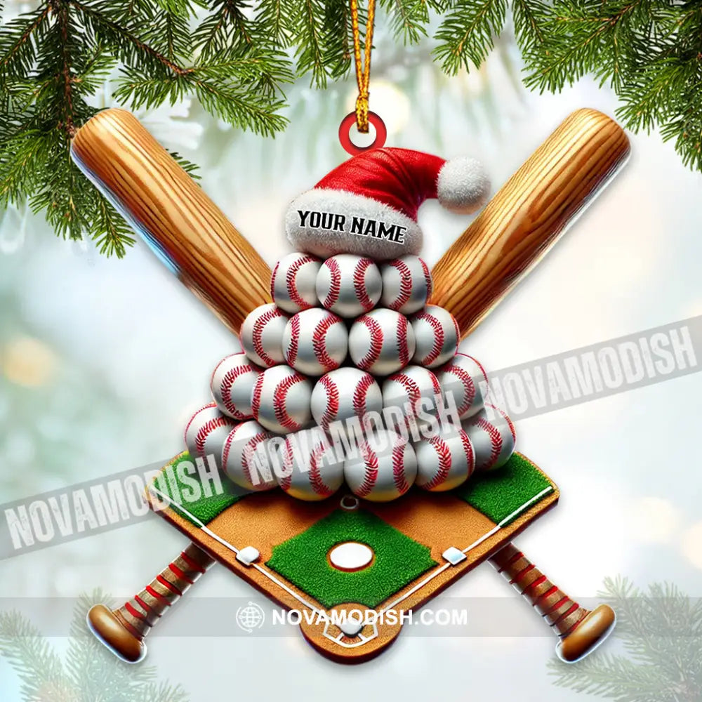 Custom Name Baseball Ornament Lover Christmas Gift 3.54’’ / 1