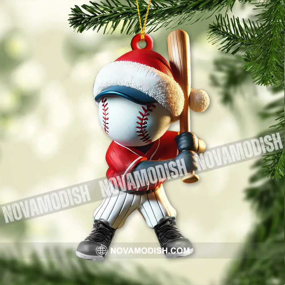 Custom Name Baseball Ornament Lover Christmas Gift 3.54’’ / 1