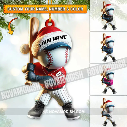 Custom Name Baseball Ornament Lover Christmas Gift