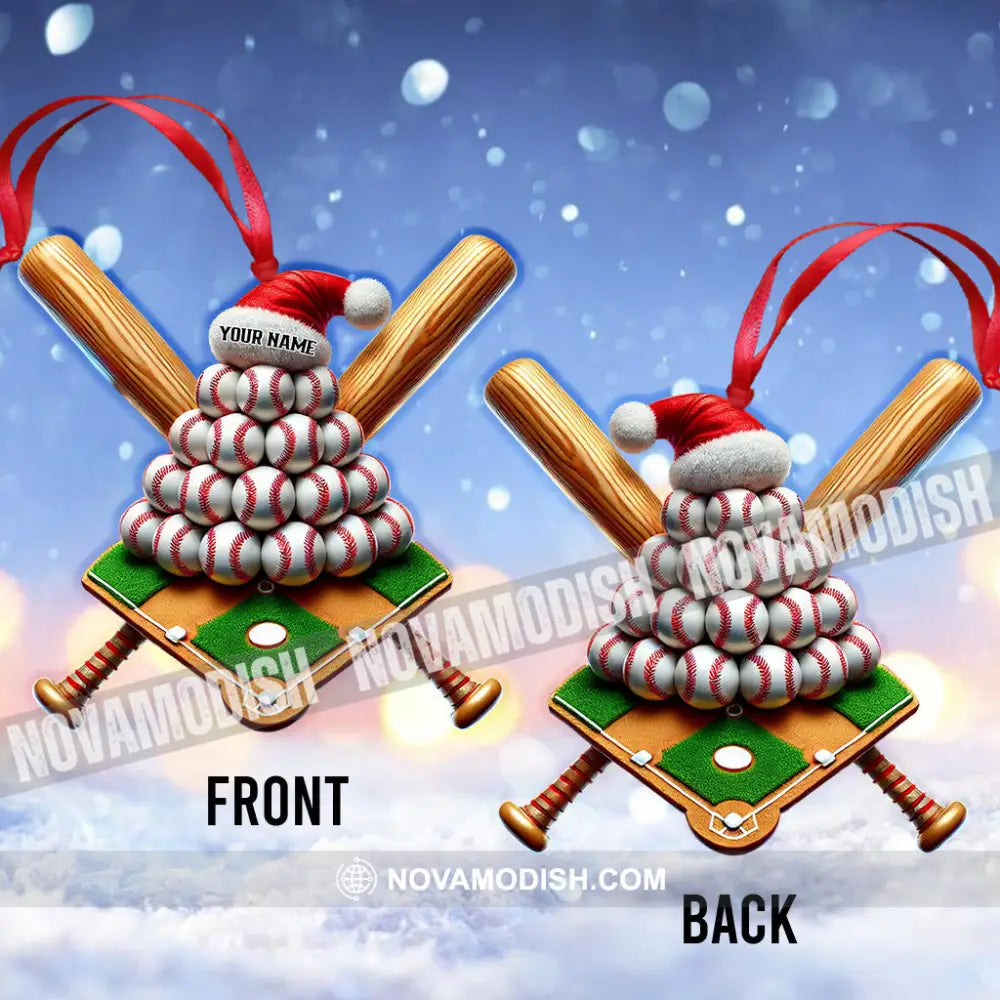 Custom Name Baseball Ornament Lover Christmas Gift