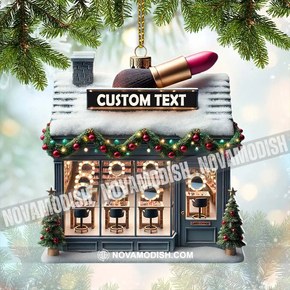 Custom Name Beauty Salon Ornament Shop Christmas Decor 3.54’’ / 1