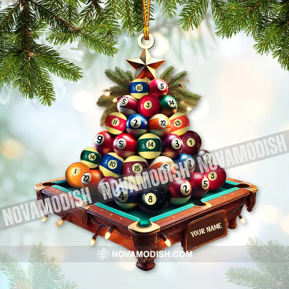 Custom Name Billiard Ornament Lover Christmas Gift