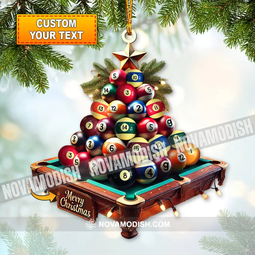 Custom Name Billiard Ornament Lover Christmas Gift