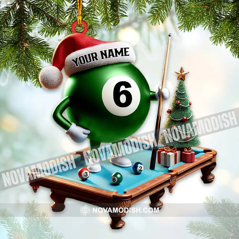 Custom Name Billiard Ornament Lover Christmas Gift