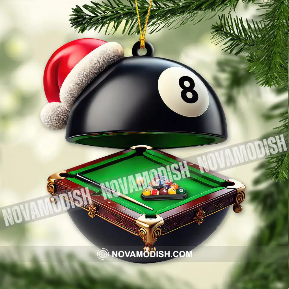 Custom Name Billiard Ornament Lover Christmas Gift 3.54’’ / 1