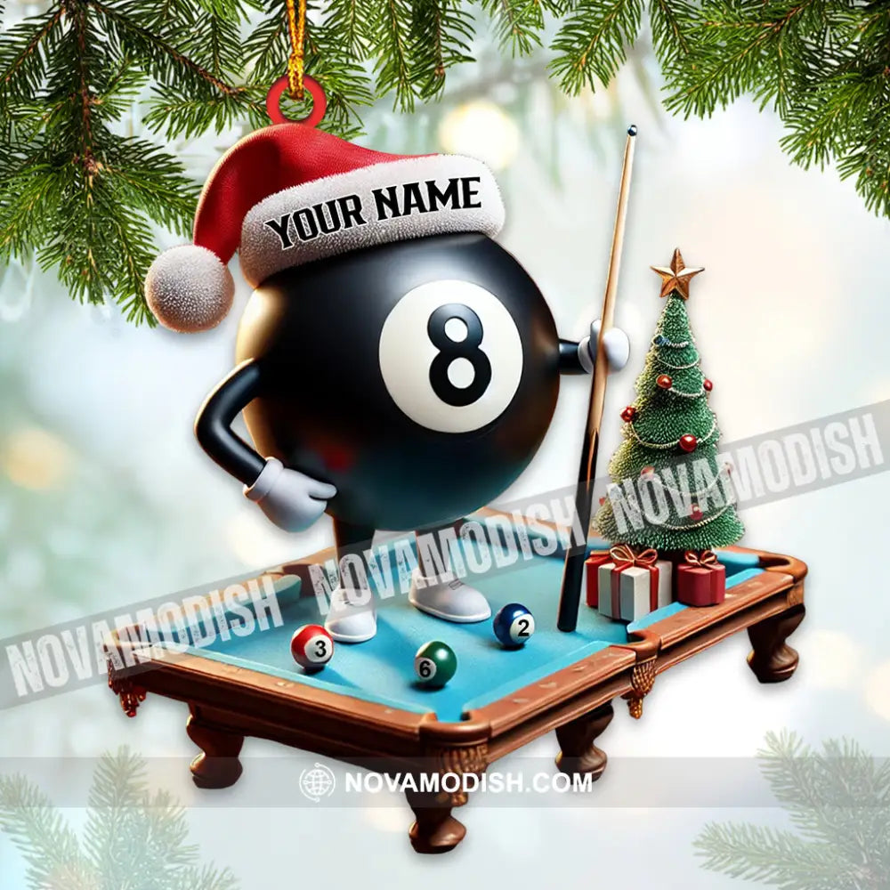 Custom Name Billiard Ornament Lover Christmas Gift 3.54’’ / 1