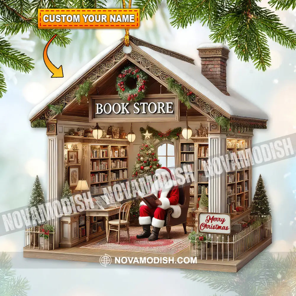 Custom Name Book Store Ornament Lover Christmas Gift