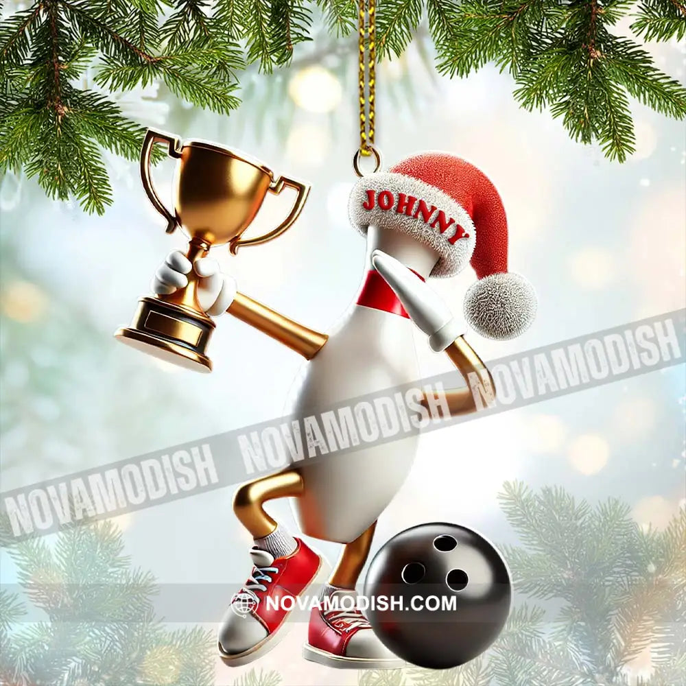 Custom Name Bowling Christmas Ornament Gift 3.54’’ / 1