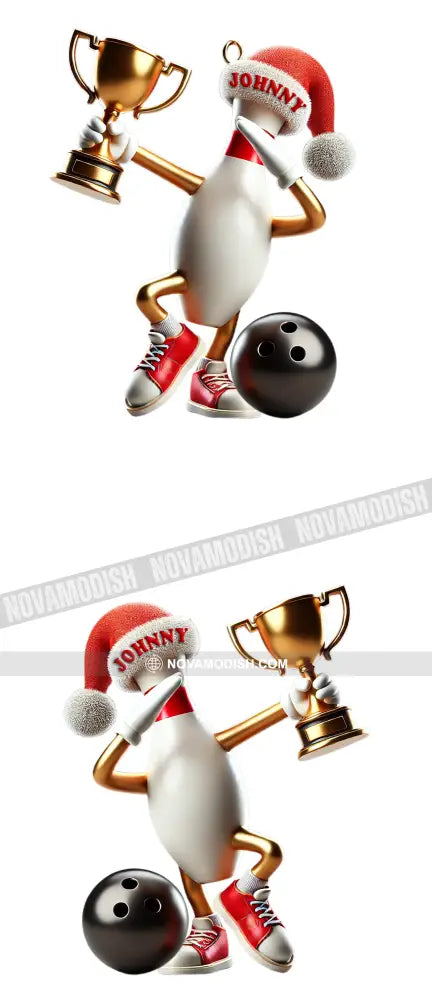 Custom Name Bowling Christmas Ornament Gift