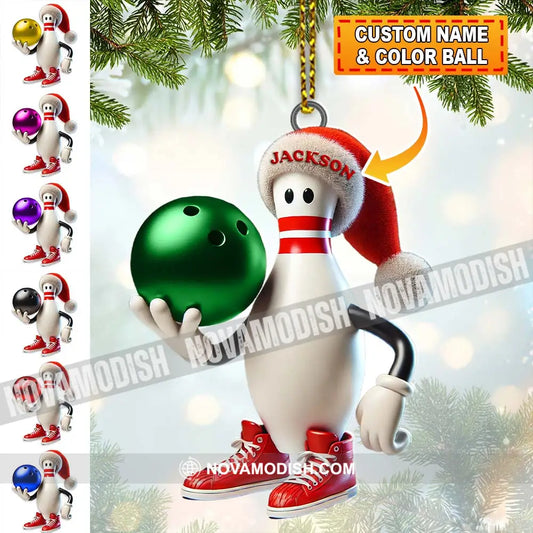 Custom Name Bowling Christmas Ornament Lover Gift