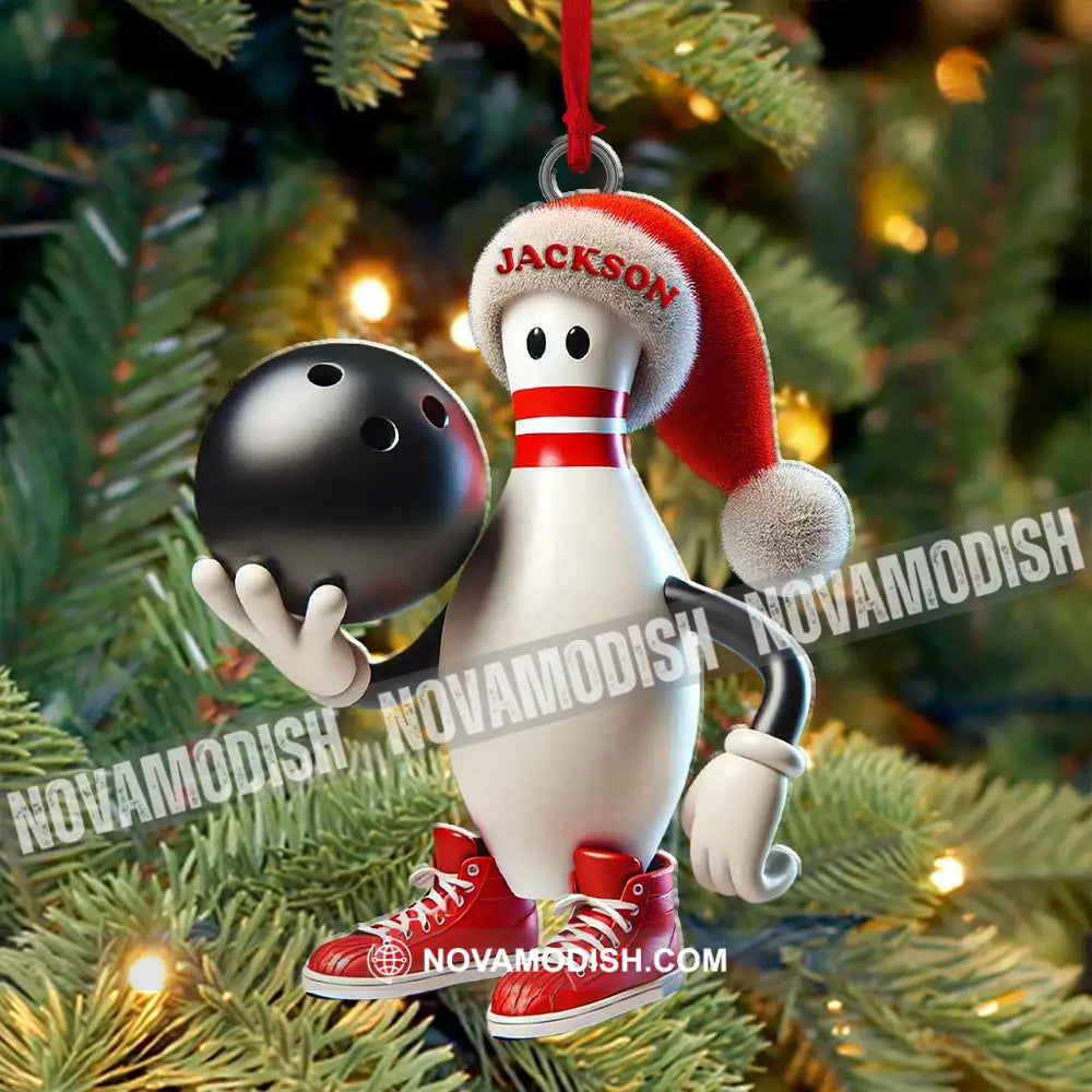 Custom Name Bowling Christmas Ornament Lover Gift 3.54’’ / 1