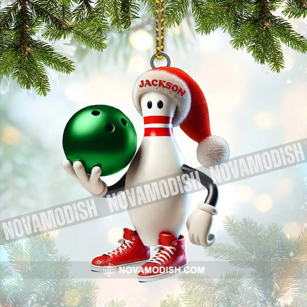 Custom Name Bowling Christmas Ornament Lover Gift 3.54’’ / 1