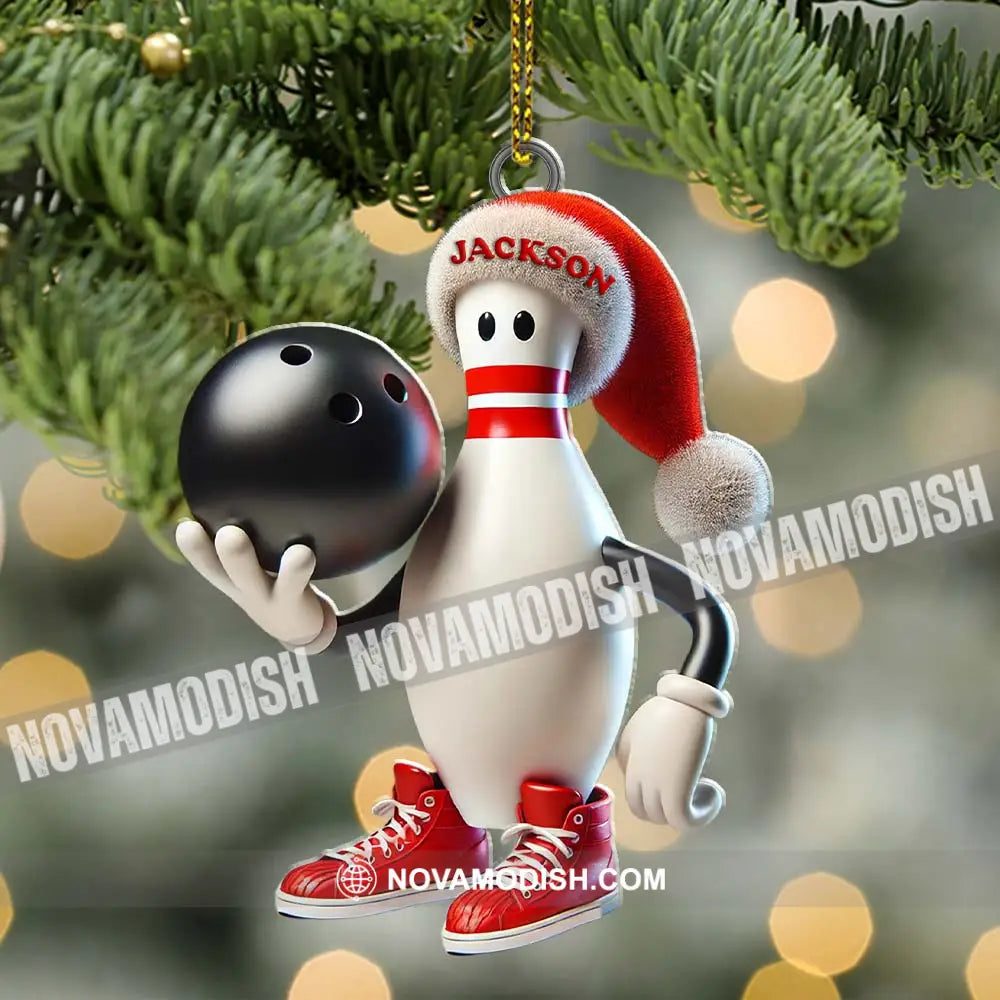 Custom Name Bowling Christmas Ornament Lover Gift