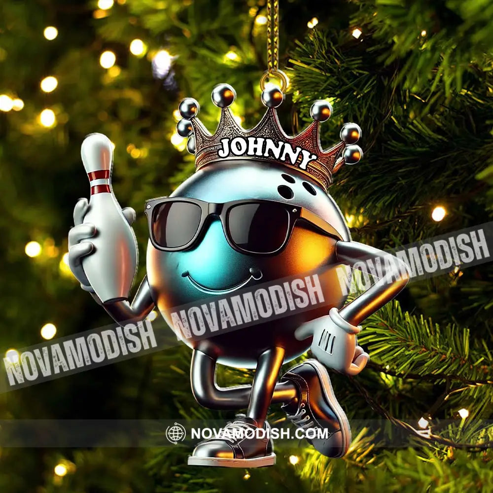 Custom Name Bowling Christmas Ornament Lover Gift